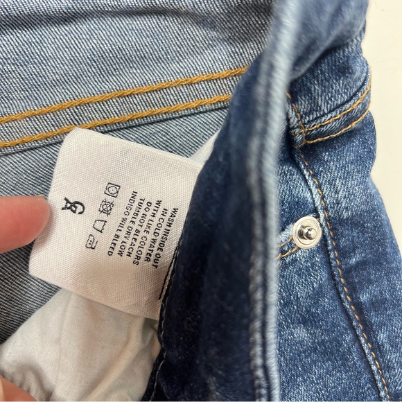 Good American Step Hem Straight Leg Jeans Dark Wash Size 4/27 - Picture 4 of 7